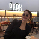 Titanio con oro de 18 quilates Geo Wide Declaración Pendientes de gota Vestido de fiesta punk Runway T show Gothic Rare Korean Japan INS Boho Top