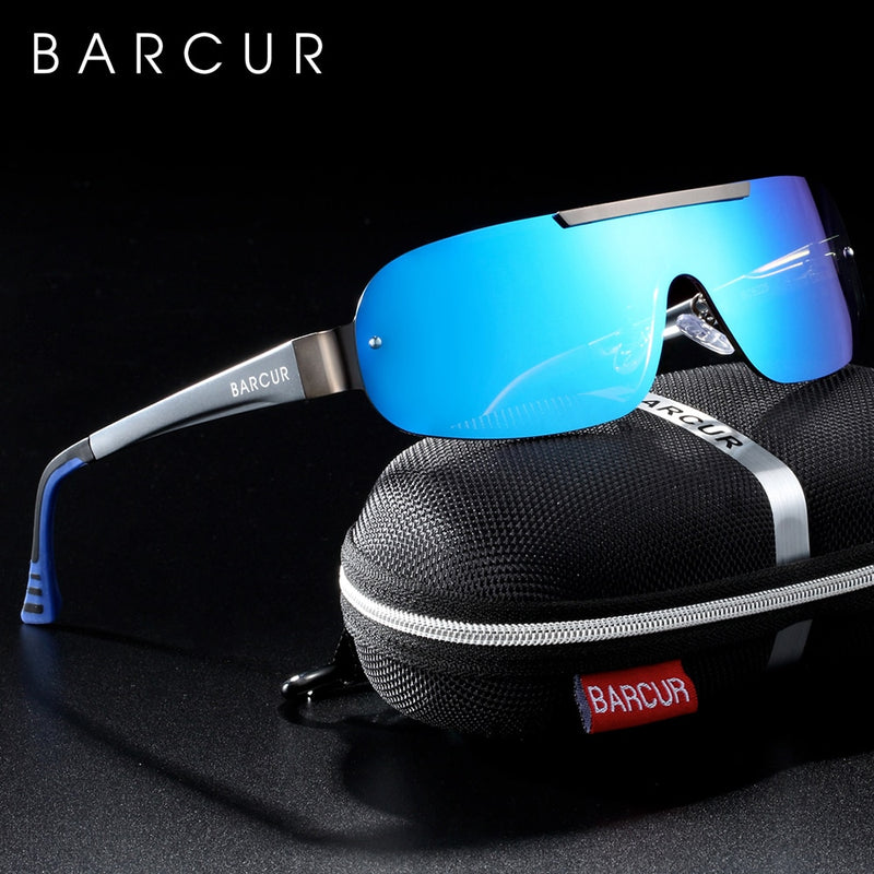 BARCUR Aluminum Magnesium Sunglasses Men Polarized Sun glasses for Men Pilot Sport Eyewear UV400