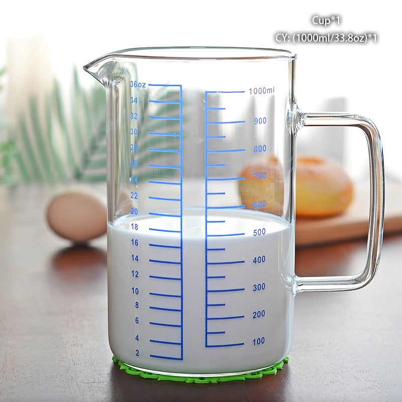 250/500ml Glass Measuring Cup Milk Jug Heat Resistant Glass Cup Measure Jug Creamer Scale Cup Tea Coffee Pitcher Microwave Safe