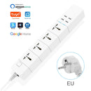 WIFI Smart Power Strip Universal Works With Alexa Googlehome Multi Plug  four takes 6AC Socket  4 USB Voice Contro UK/EU/US/AU