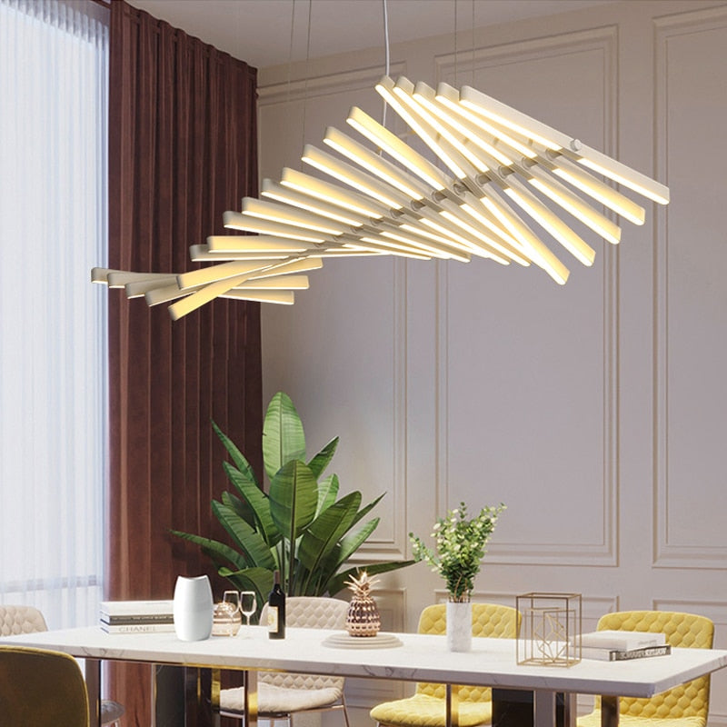 Moderne LED-Kronleuchter Beleuchtung Wohnzimmer Neuheit Kunst Pendelleuchten Büroleuchten Nordic Esszimmer Bar Hängeleuchten