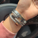 3 unids/set de pulseras y brazaletes con números romanos reales, brazalete rectangular trenzado de acero inoxidable, pulsera de lujo para hombres, joyería para hombres