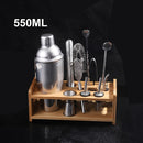 UPORS Stainless Steel Cocktail Set 550ml/750ml Cocktail Shaker Set with Muddler Jigger Bar Spoon Ice Tong Bartender Kit Bar Set