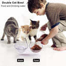 Non-Slip Cat Bowl Transparent Durable Pet Double Bowls With Raised Stand For Cats Dog Food Feeder Drink Water Bowl Pets Supplies