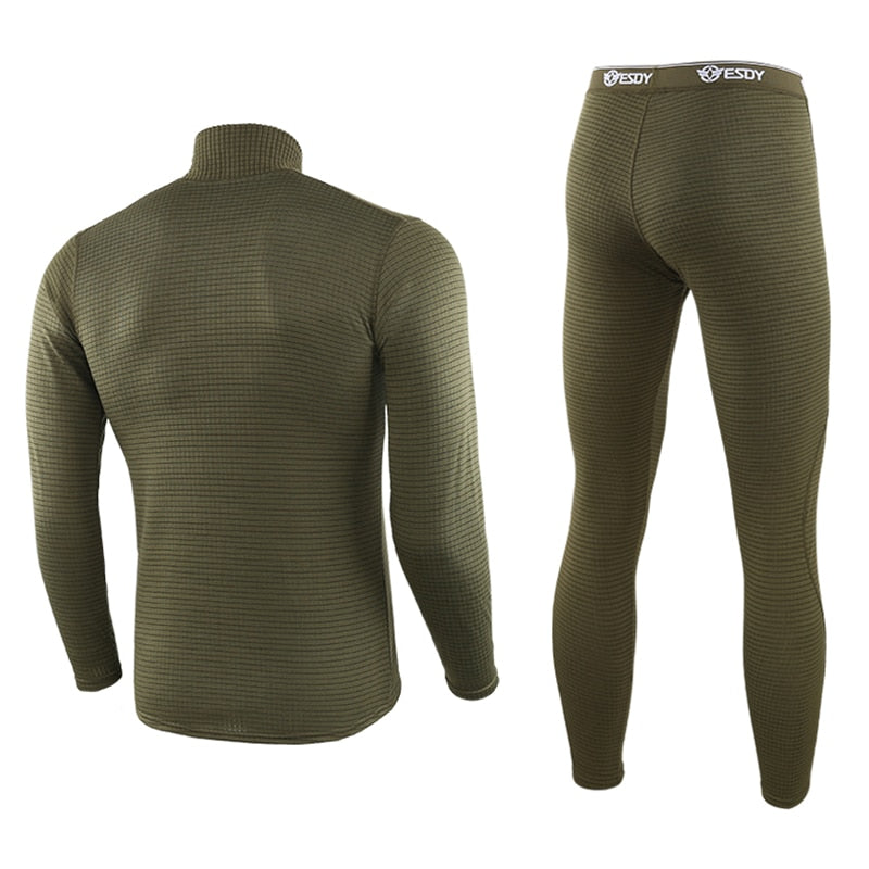 Aismz Thermal Underwear Sets Men Quick Drying Anti-microbial Stretch Thermo Compression Fleece Sweat Fitness Warm Long Johns