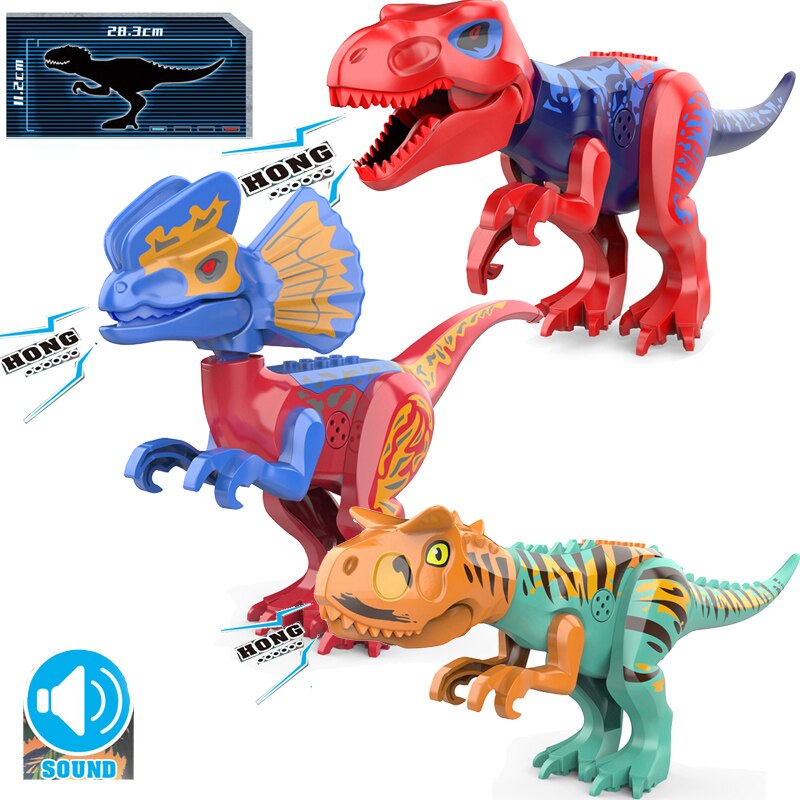 Neue Jurassic Dinosaurier Regenwald Tiere DIY Blöcke Dinosaurier Mini Modelle Bausteinziegelsteine ​​Kind Dino Spielzeug Für Kinder