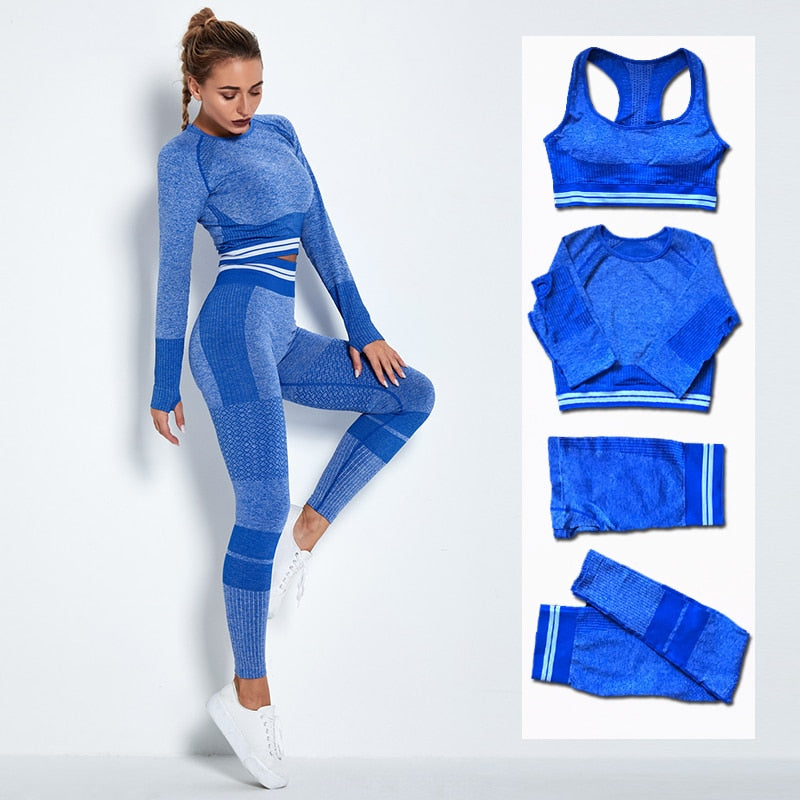 Conjunto de Yoga sin costuras Vital para mujer, 2/4 Uds., Sujetador deportivo, camisetas cortas, pantalones cortos, mallas de cintura alta, ropa de gimnasio, ropa deportiva para mujer