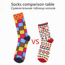 Hot Sale Men Socks 2020 New Colorful Gifts for Men Cotton Mens Socks Geometric Lattice Classic Happy Business Casual  Socks Men