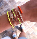 2020 summer new colorful jewelry open adjusted geometric cz Neon enamel geometric bar bangle for women