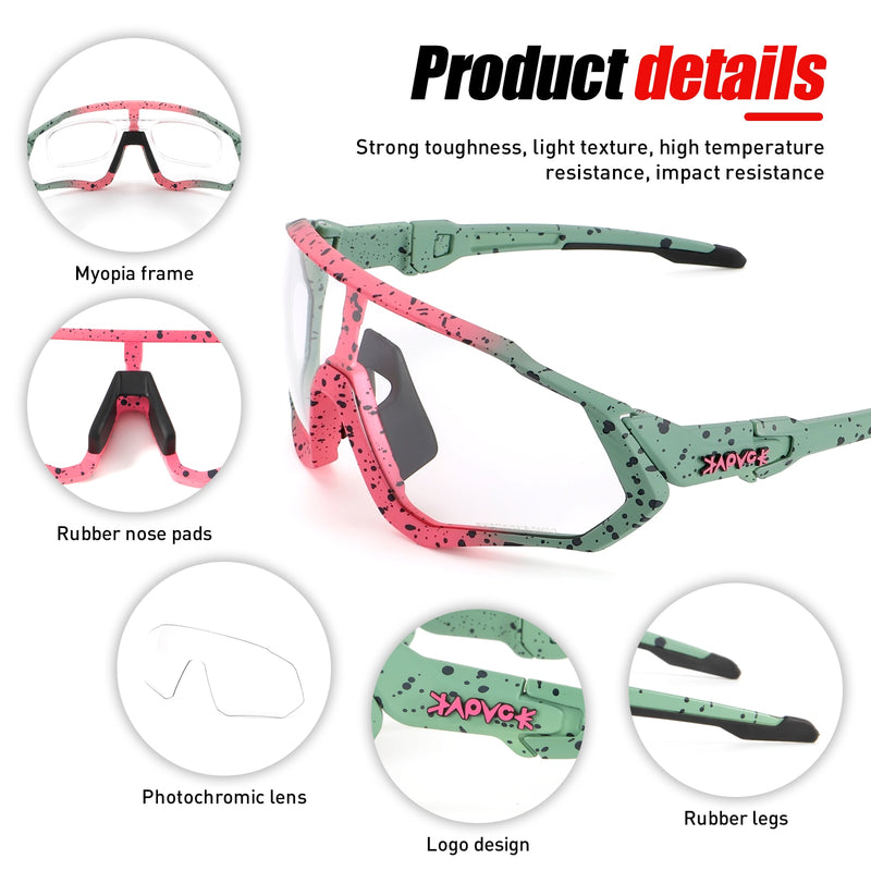 Brand New Photochromic Cycling Goggles Mountain Bike Cycling Glasses Outdoor Sports Cycling Sunglasses UV400 Eyewear 1 Lens