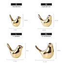 Polar House Golden Bird Figurines Modern Ceramic Bird Statues Animal Sculpture Home Decoration Crafts Gold Ceramic Wedding Gifts