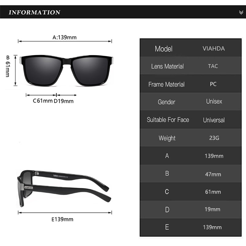 Viahda NEUE Marke Polarisierte Sonnenbrille Männer Sport Sonnenbrille Für Frauen Reise Gafas De Sol