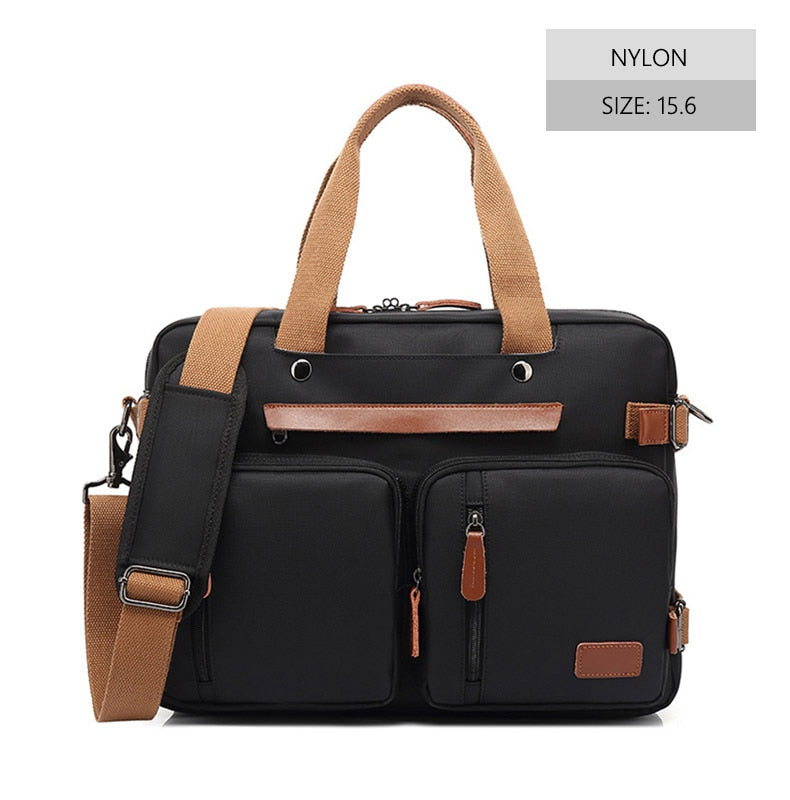 Men Canvas Work Bag Briefcase Travel Messenger Shoulder Bag Multifunction Tote Handbag Big Casual Business Laptop Pocket XA284ZC