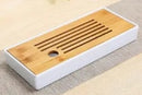 Bamboo Tea Tray Solid Bamboo Tea Board Kung Fu Tea Set with Drain Rack Tools Tea Serving Teapot Tray Set Teal Kitchen Accessorie