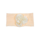 Nishine Soft Stretch Satin Rose Flower Baby Headband Newborn Knot Wide Nylon Headwraps Turban Girls Headwear Kids Photo Props
