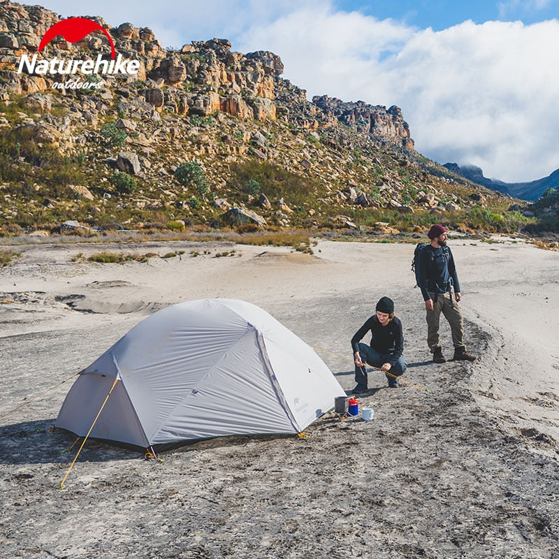 Naturehike Mongar 2 Camping Tent Ultralight Outdoor 3 Season Waterproof 20D Nylon Hiking Tent 2 Person Backpacking Tent