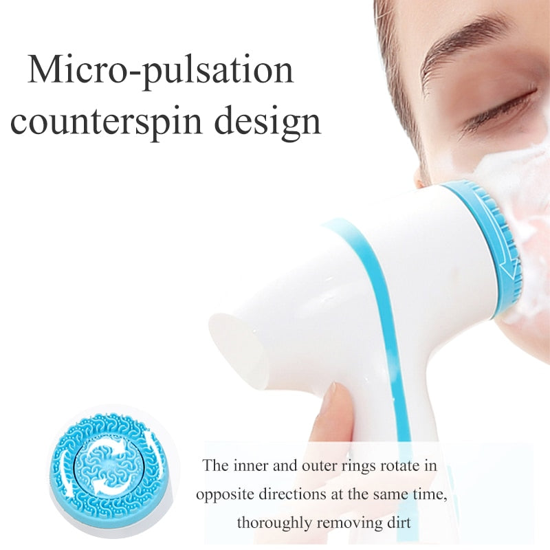 Facial Cleansing Brush Sonic Nu Face Rotating Brush Set Galvanica Facial Spa System Deep Cleansing Skin Blackhead Skin Care