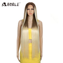 Noble Cosplay Wigs For Black Women Straight Synthetic Lace WIg 38 Inch Ombre Blonde Lace Wig Cosplay Blonde Synthetic Lace Wig