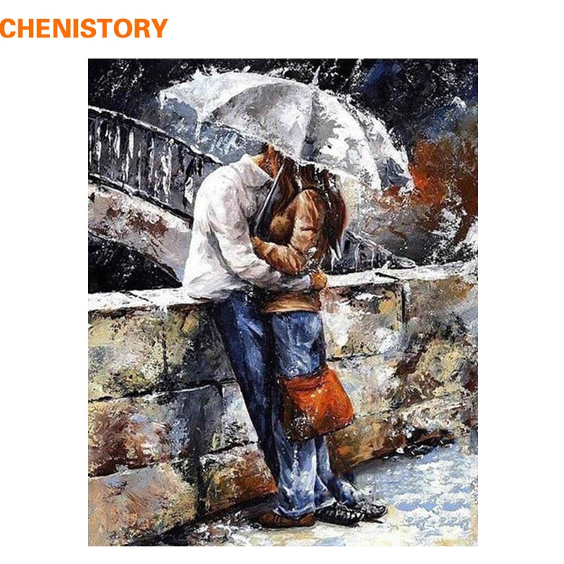 CHENISTORY romatic lover DIY Painting By Numbers Home Art Wall Figure Pictures For Living Room Modern Decoration Picture Artwork