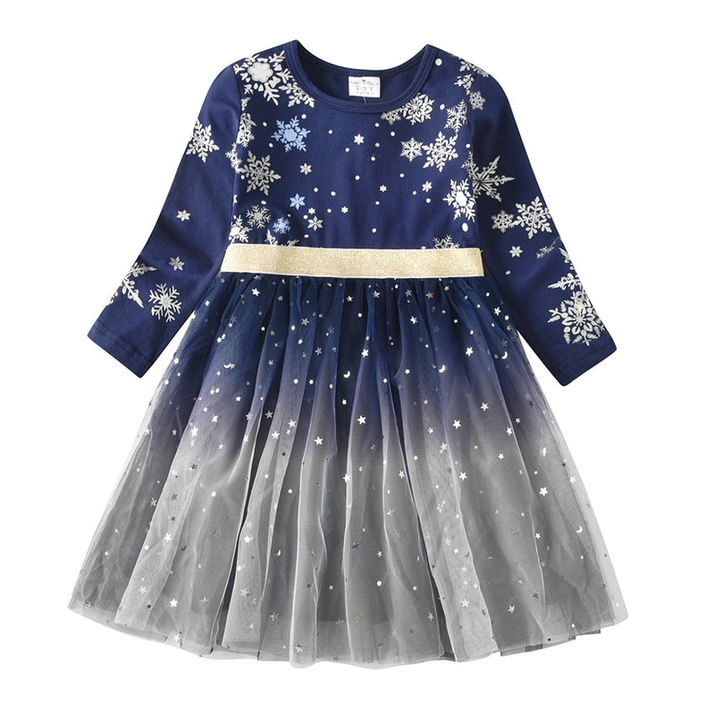 VIKITA Kids Party Dress for Girl Children Sequined Dresses Girls Star Dress Toddlers Casual Dresses Children Autumn Costumes