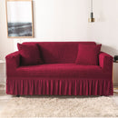 Elastic Sofa Cover Living Room Solid Color Sofa Cover Lattice Sofa Cover Elegant Skirt for Living Room Armchair Couch Sofa