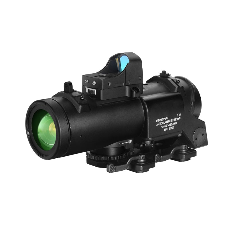 Tactical Optics Zielfernrohr 1x-4x Fixed Dual Purpose Scope mit Mini Red Dot Sight Scope Jagdzielfernrohre für Airsoft Air Guns Caza