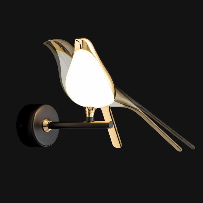 Postmodern Designer Luxury Gold Plating Bird Led Wall Lamp Hallway Corridor Stairs Sconce Bedroom Decoration Lighting Fixtures