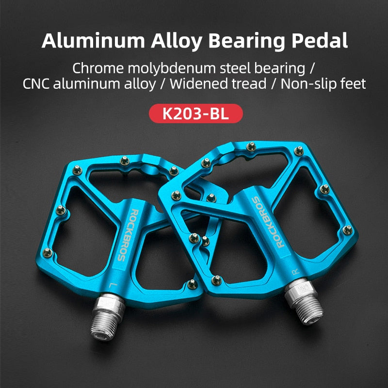 ROCKBROS MTB ciclismo ultraligero Pedal bicicleta sellado DU rodamiento pedales aleación de aluminio CRMO antideslizante Cleat Bike parte pedales