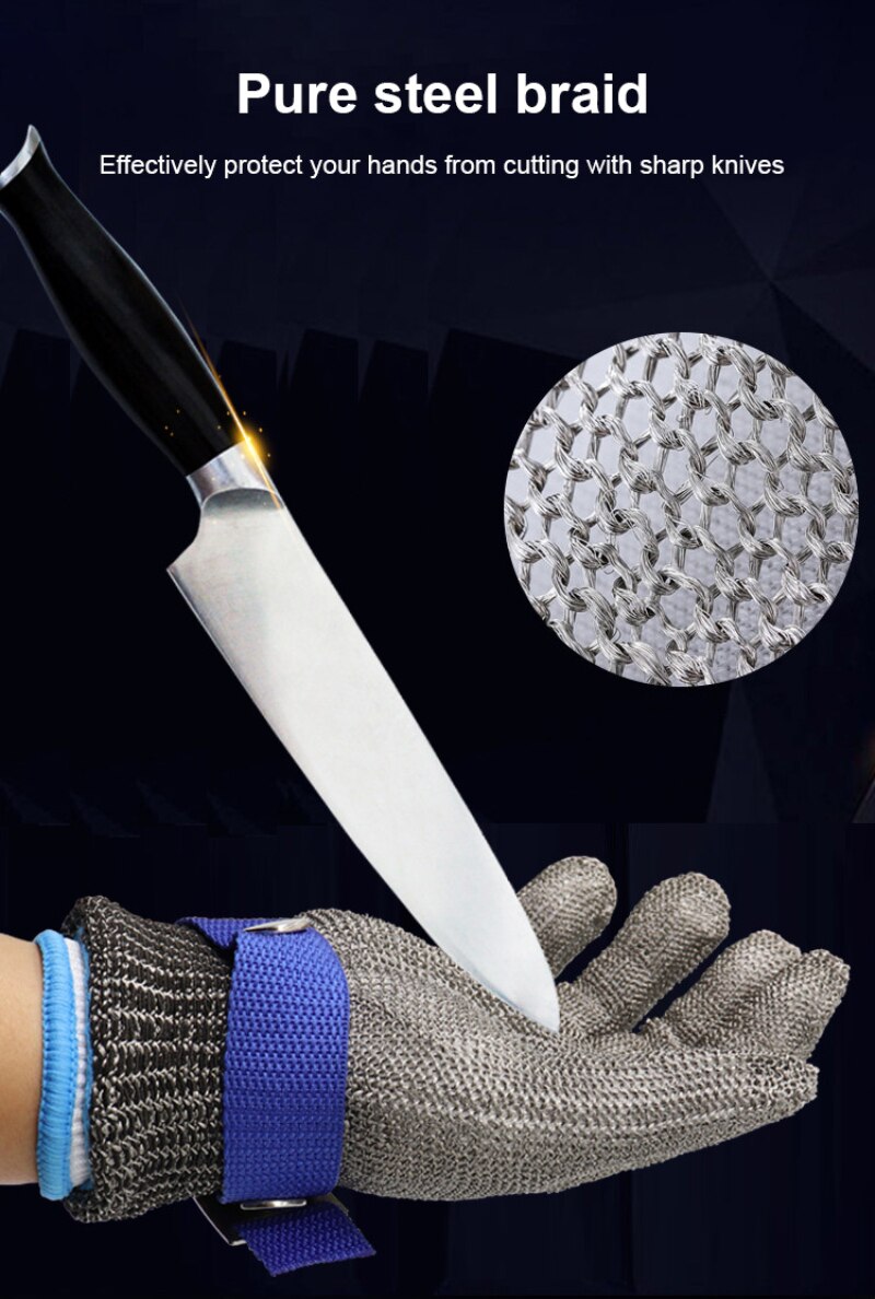 Anti-cut Outdoor Angeln Handschuhe Messer Cut Beständig Schutz pantalla táctil antideslizante Ultra-dünnen Stahl Draht Mesh Handschuhe