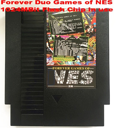 FOREVER DUO GAMES OF NES 852 in 1 (405+447) Game Cartridge für NES/FC Console, insgesamt 852 Spiele 1024 MBit Flash Chip im Einsatz