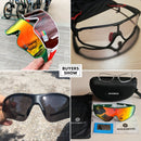 ROCKBROS Polarized Photochromic Cycling Glasses Bike Glasses Outdoor Sports MTB Bicycle Sunglasses Goggles Eyewear Myopia Frame