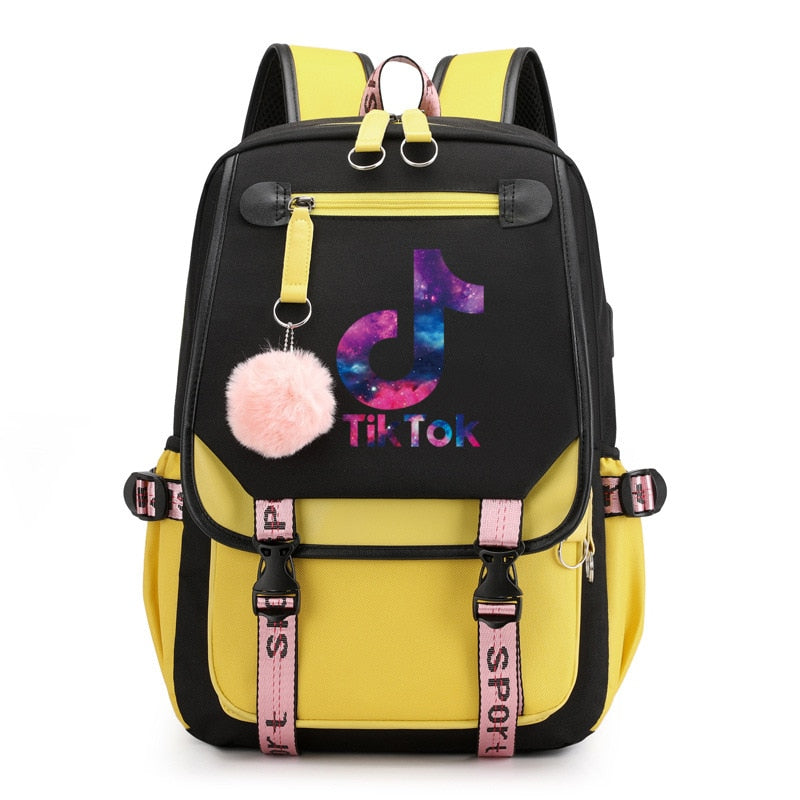 Mochila TikTok, mochilas escolares luminosas para adolescentes, niños y niñas, Mochila para ordenador portátil, Mochila Escolar de viaje de gran capacidad