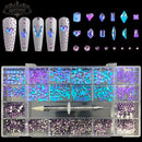 21 Grids Crystals Diamonds Nail Rhinestones Set 3100pcs FlatBack Rhinestones Kit Sparkling Nail Art With 1 Pen For Decorations