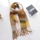 2020 Winter Cashmere Plaid Tassels Shawl Love Thick Braid Rainbow Plaid Color Matching Scarf women