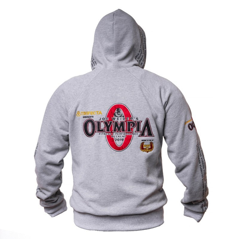 2019 nuevo OLYMPIA hombres gimnasios sudaderas Fitness culturismo sudadera cremallera ropa deportiva hombre entrenamiento chaqueta con capucha ropa