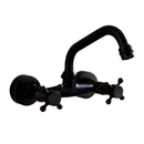 Wall Mounted Kitchen Faucets Black Wall Sink Faucet 2 Handle Hot Cold Water Mixer Tap ELM204