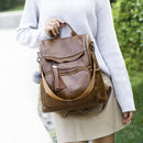 RanHuang nueva llegada 2021 mochila de moda para mujer mochila de cuero suave borla bolsas de viaje mochila escolar para niñas negro A1672