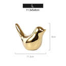 Polar House Golden Bird Figurines Modern Ceramic Bird Statues Animal Sculpture Home Decoration Crafts Gold Ceramic Wedding Gifts