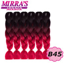 24inch Jumbo Braids Synthetic Hair For Box Braid Ombre Braiding Hair Extensions Three Tone Black Brown Blue Pink Mirra’s Mirror