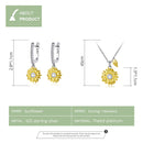Juego de joyas de girasol de plata bamoer, collar de la suerte de Color dorado y plata de ley 925, regalo para mujer, joyería de moda ZHS222