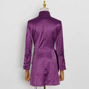 TWOTWINSTYLE Solid Ruched Shirt For Women Lapel Long Sleeve Lace Up Bowknot Minimalist Blouse Female Fashion New Clothing 2021