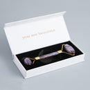 Amethyst Massager For Face Lift Up Jade Stone Roller Natural Crystal Stone Slimming Thin Chin Facial Beauty Skin Care Tool