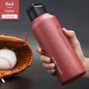 New Stainless Steel Water Bottle With Straw Direct Drinking 2 Lids Vacuum Flasks Insulated Travel Portable Thermal Climb Thermos