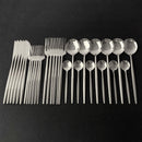 30Pcs Shiny Gold Cutlery Set Stainless Steel Dinnerware Set Knife Dessert Fork Spoon Dinner Silverware Set Kitchen Tableware Set