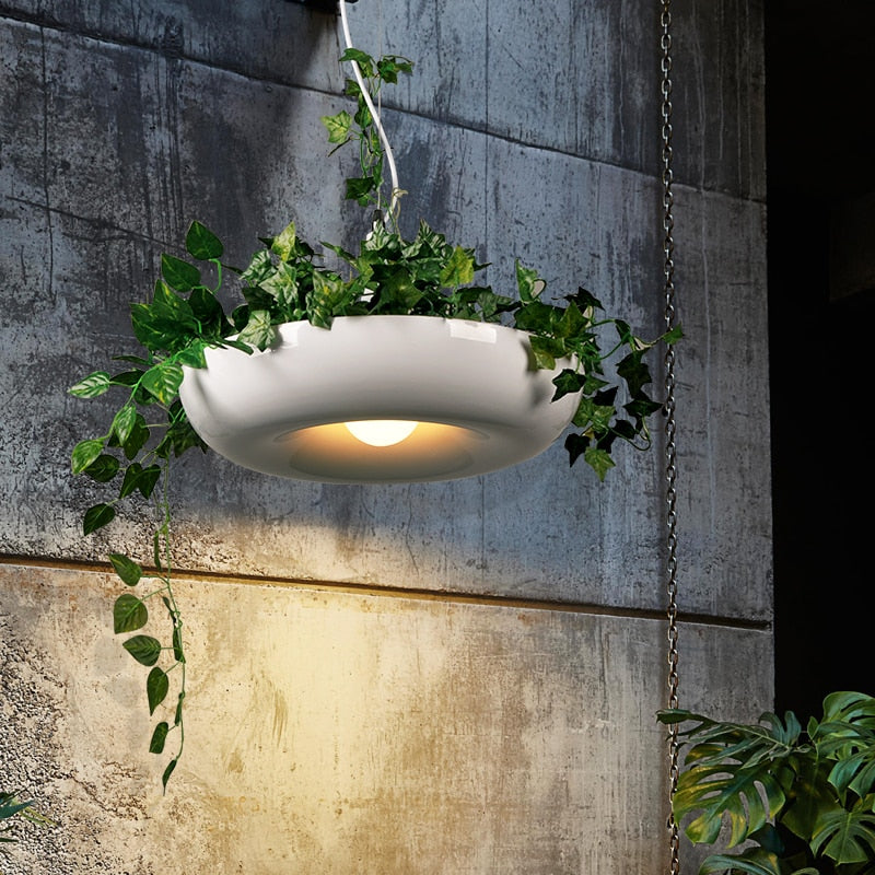 Luces colgantes de plantas modernas, lámpara colgante de maceta de jardín DIY, lámpara colgante nórdica para comedor, oficina, arte, decoración del hogar, accesorios de iluminación