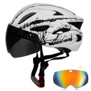 QUESHARK Men Women Ultralight Cycling Helmet MTB Road Bike Bicycle Motorcycle Riding Removable Yellow Colorful Lens QE111