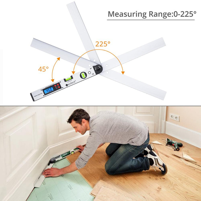 Neoteck 0~225° Digital Protractor Spirit Level Angle Finder Gauge Meter Digital Angle Finder Electronic Protractor LCD Display