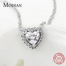 Modian 925 Sterling Silber Herz Mode Sets für Frauen Charm Ohrringe Luxus Hochzeit Halsketten Engagement Statement Schmuck