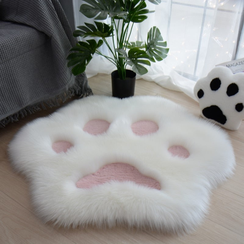 Cute Cat Paw Pattern Soft Plush Carpet Home Sofa Coffee Table Floor Mat Bedroom Bedside Decorative Carpe t Christmas gifts