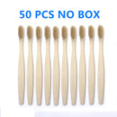 Paquete de 50/40/30 cepillos de dientes de bambú para adultos, cerdas suaves, cepillos de dientes biodegradables sin plástico, cepillo de mango de bambú ecológico bajo en carbono